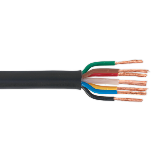 30m 7-Core (6 x 1mm², 1 x 2mm²) Thin Wall Automotive Cable - Black