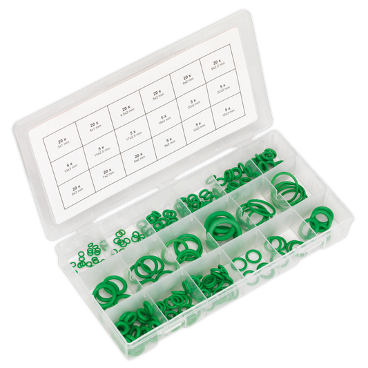 225pc Air Conditioning Rubber O-Ring Assortment - Metric