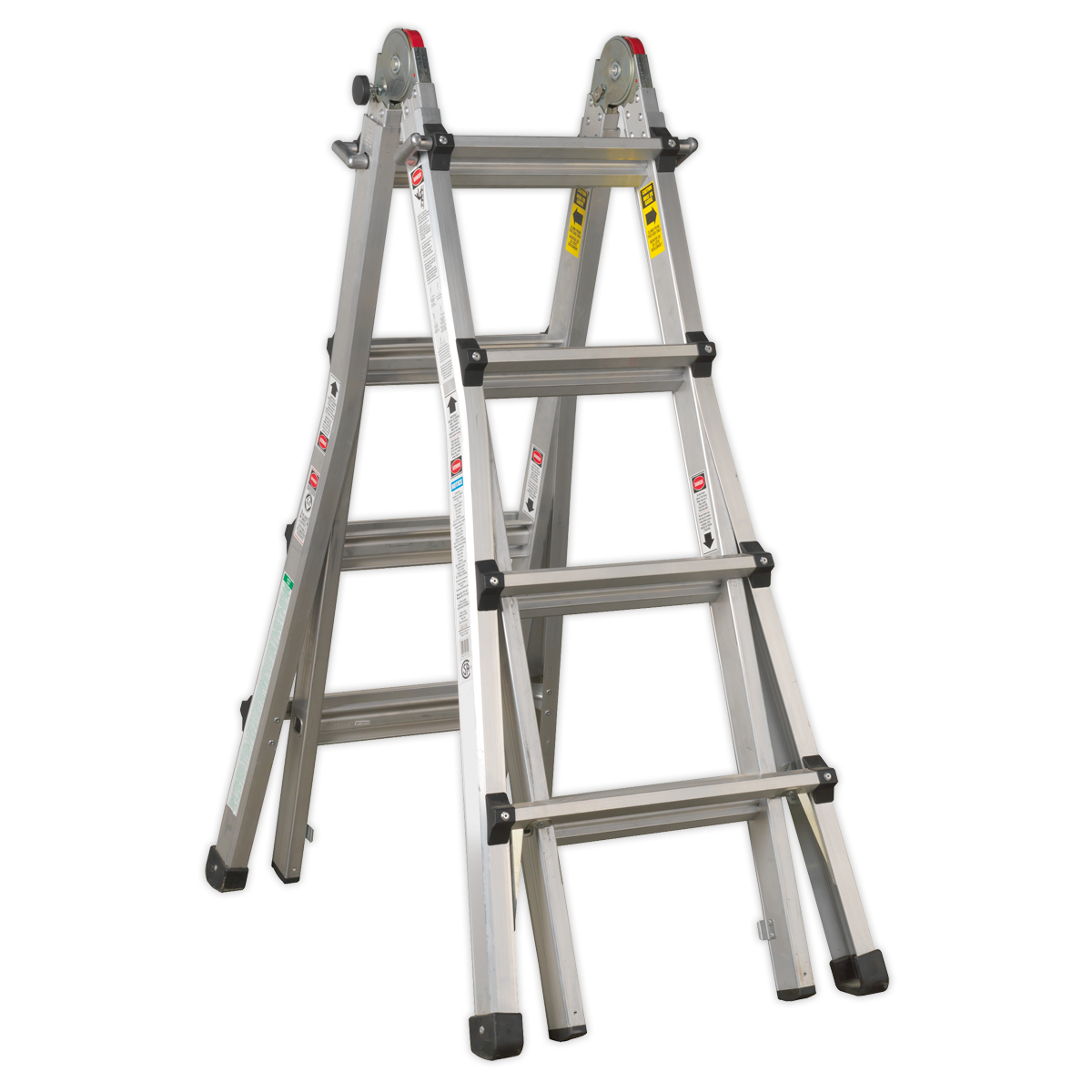 4-Way Trade Aluminium Adjustable Height Telescopic Ladder EN 131