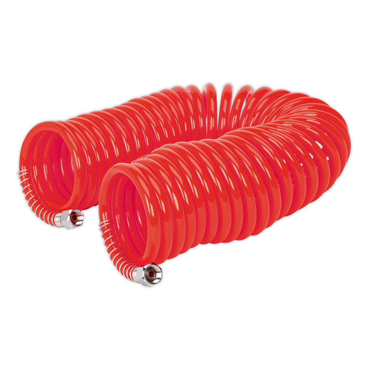 10m x Ø6mm PU Coiled Air Hose with 1/4"BSP Unions