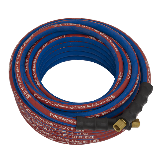 15m x Ø10mm Extra-Heavy-Duty Air Hose with 1/4"BSP Unions