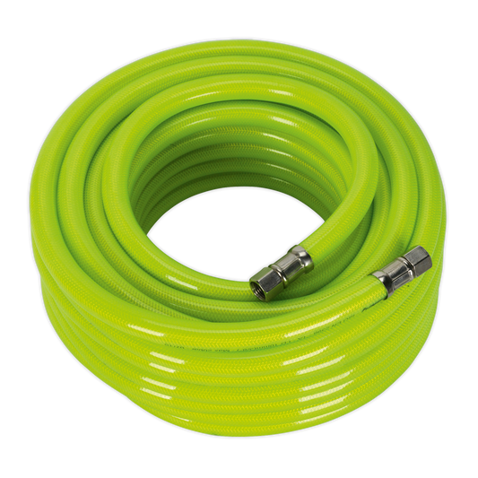 15m x Ø10mm High-Visibility Air Hose with 1/4"BSP Unions