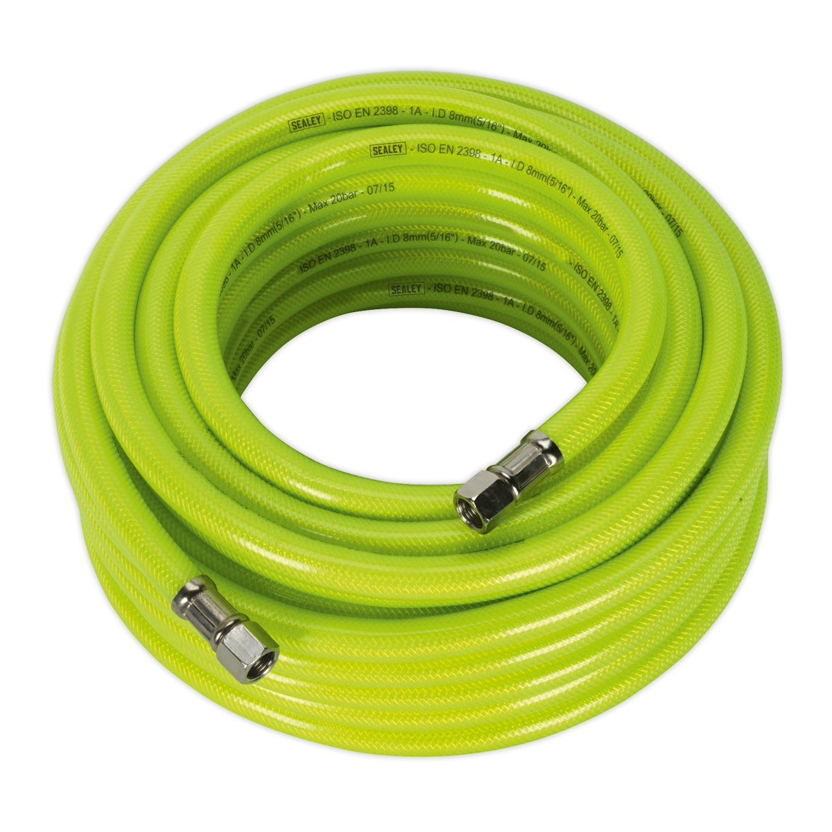 15m x Ø8mm High-Visibility Air Hose with 1/4"BSP Unions