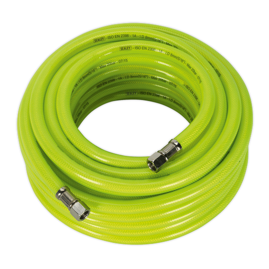 15m x Ø8mm High-Visibility Air Hose with 1/4"BSP Unions