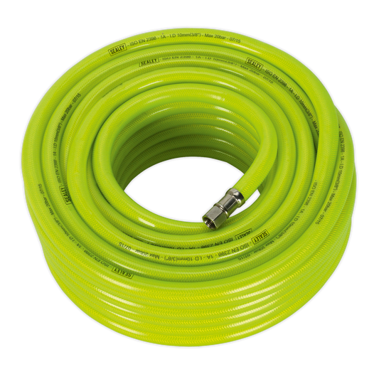 20m x Ø10mm High-Visibility Air Hose with 1/4"BSP Unions