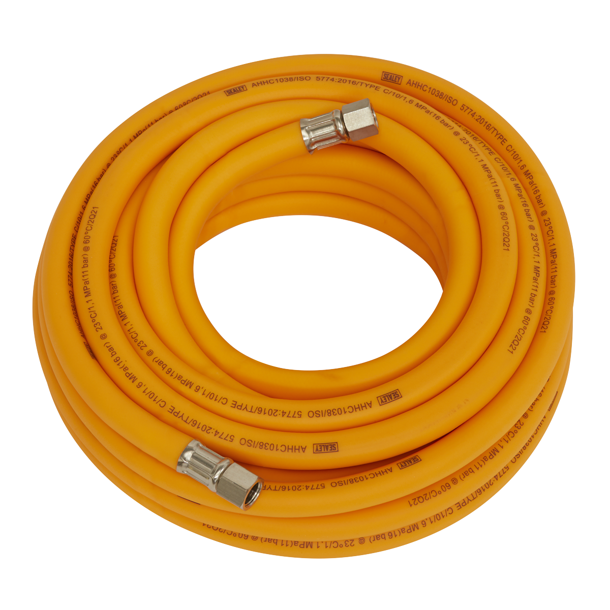 10m x Ø10mm High-Visibility Hybrid Air Hose with 1/4"BSP Unions