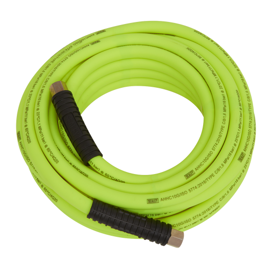 10m x Ø8mm High-Visibility Hybrid Air Hose with 1/4"BSP Unions