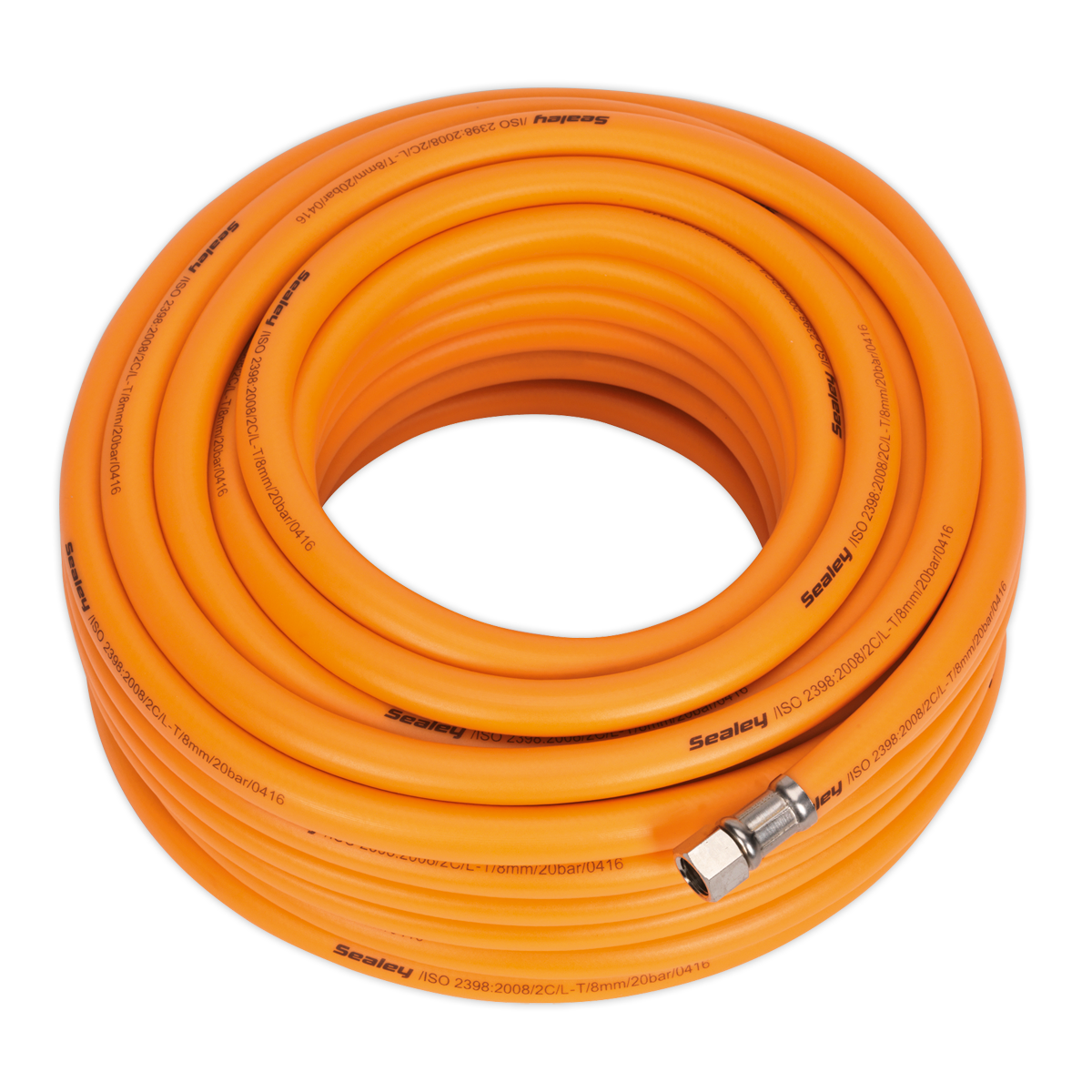 20m x Ø8mm High-Visibility Hybrid Air Hose with 1/4"BSP Unions