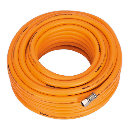 20m x Ø8mm High-Visibility Hybrid Air Hose with 1/4"BSP Unions