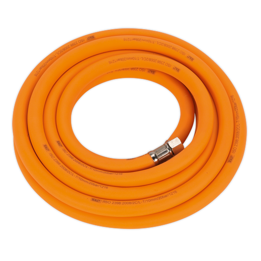 5m x Ø10mm High-Visibility Hybrid Air Hose with 1/4"BSP Unions