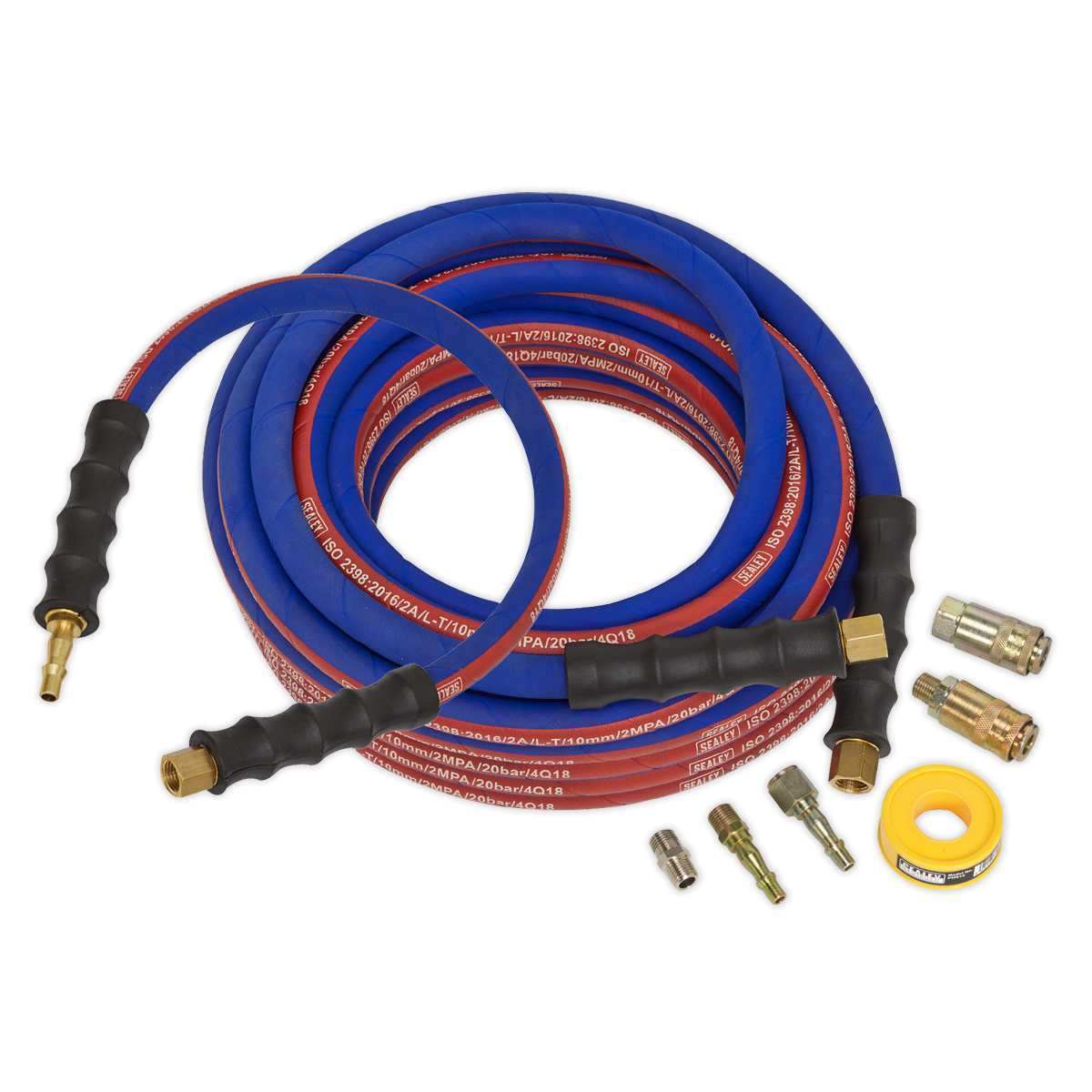 15m x Ø10mm Extra-Heavy-Duty Air Hose Kit with Connectors