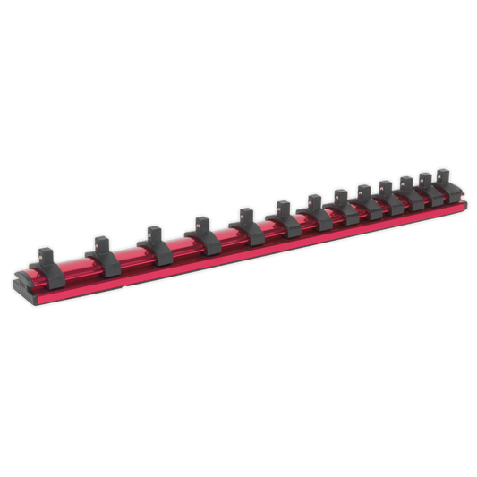 1/4"Sq Drive Magnetic Socket Retaining Rail with 13 Clips