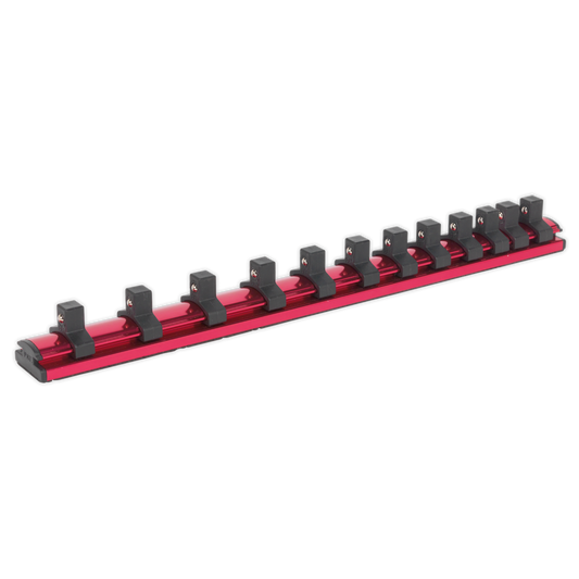 3/8"Sq Drive Magnetic Socket Retaining Rail with 12 Clips