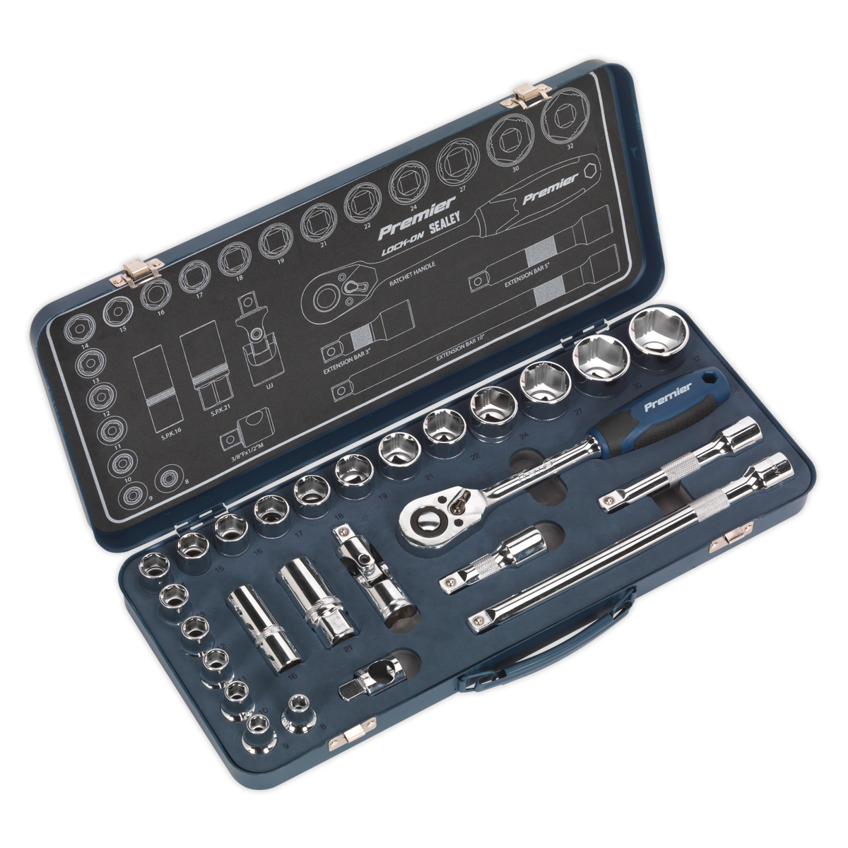 26pc 1/2"Sq Drive Lock-On™ Socket Set