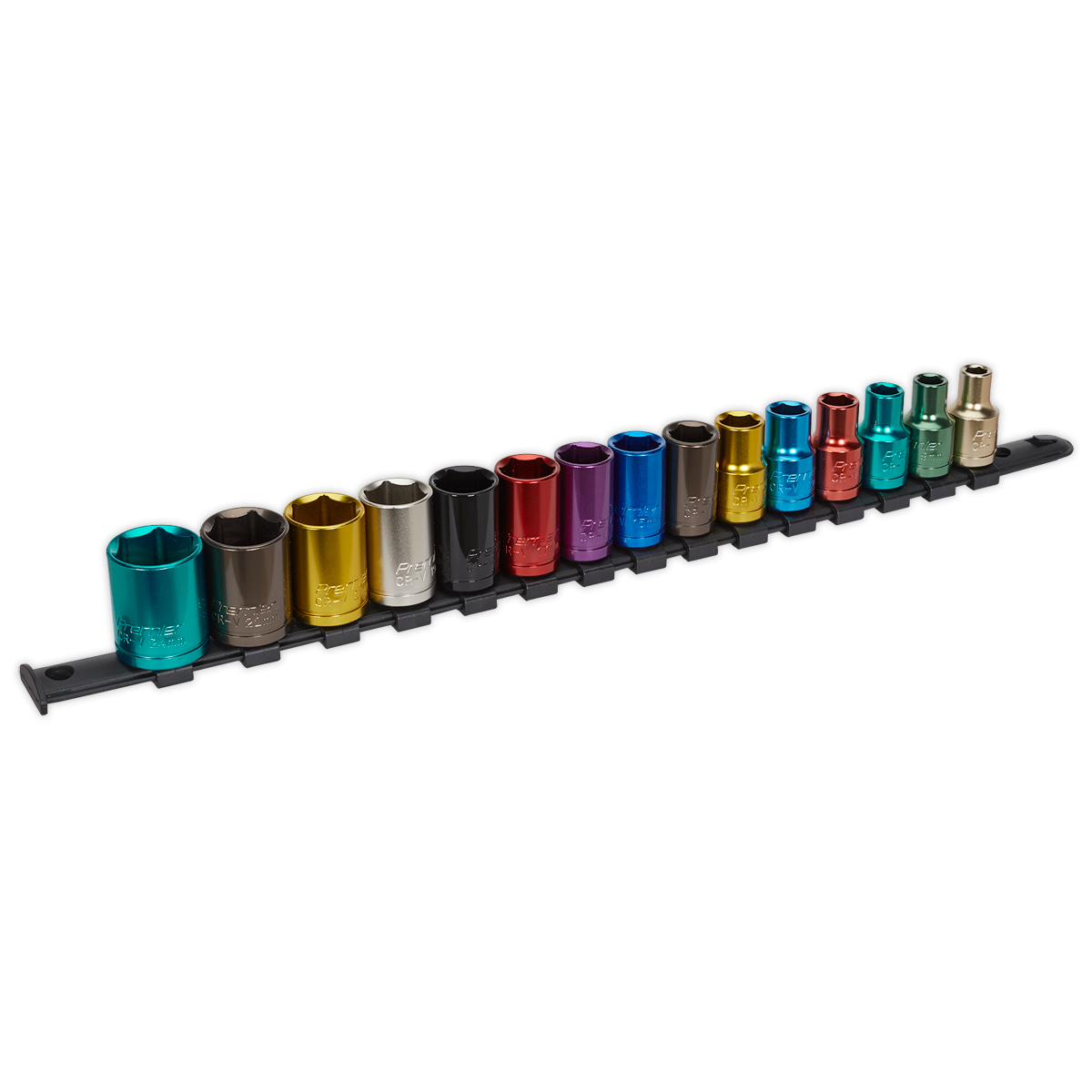 15pc 1/2"Sq Drive Multi-Coloured Socket Set WallDrive®