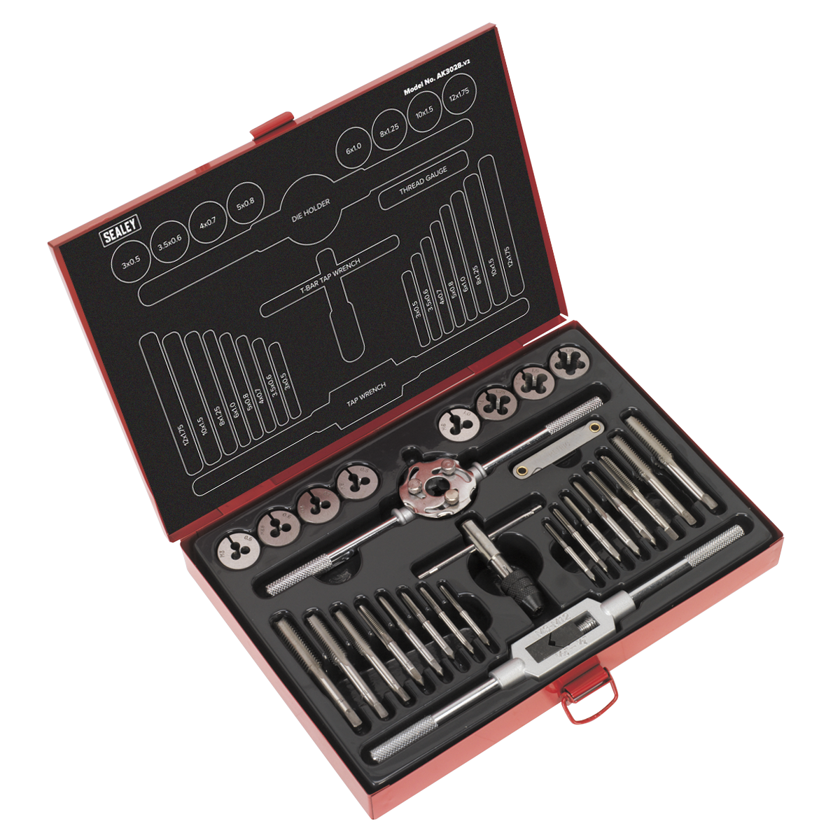 28pc Mechanic’s Tap & Die Set Split Dies - Metric