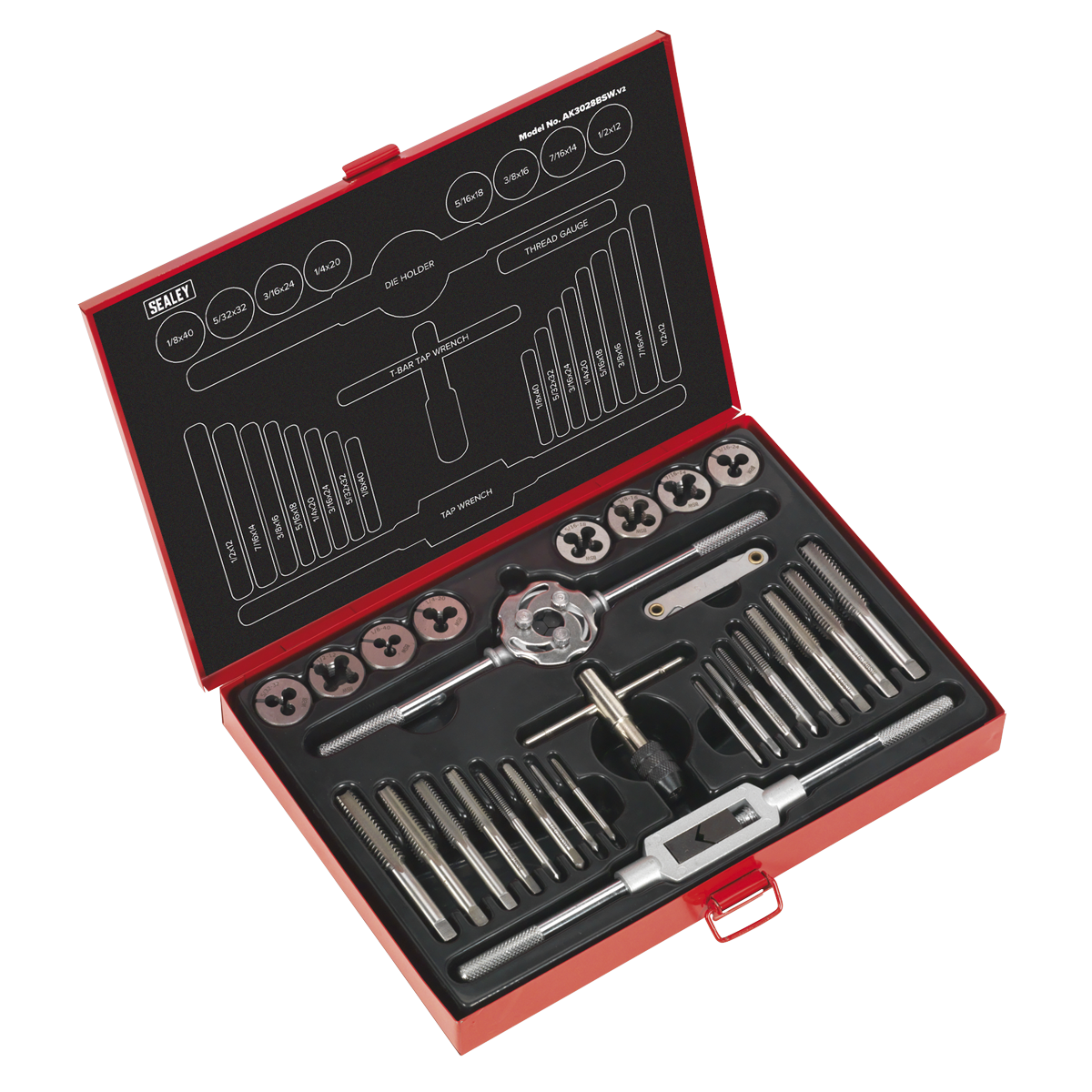 28pc Tap & Die Set Split Dies - Imperial BSW