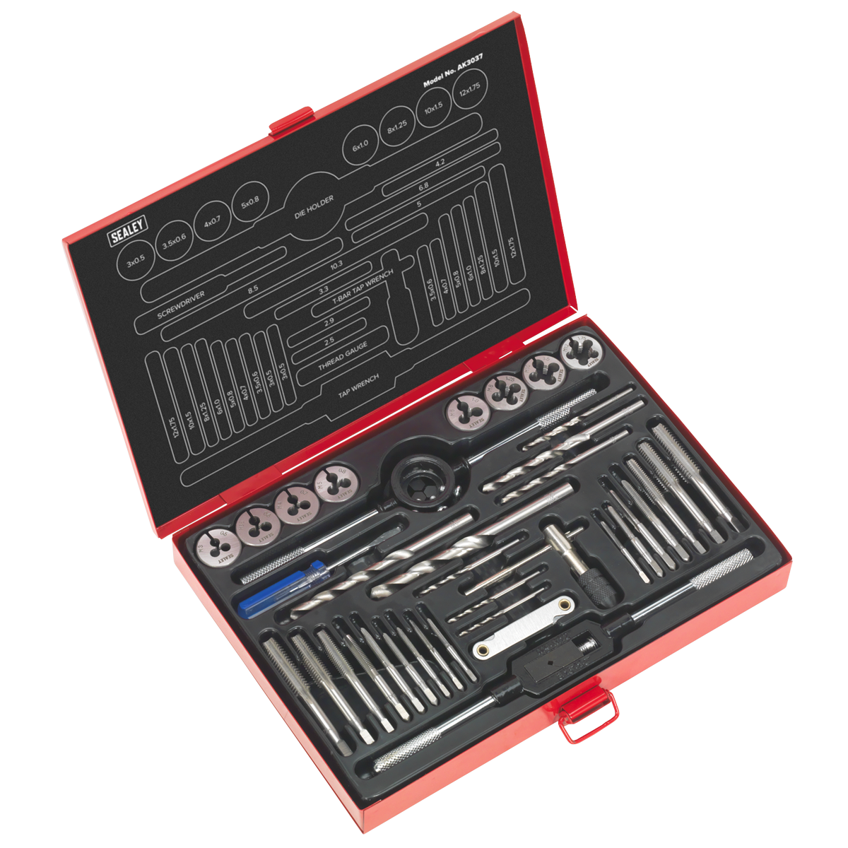 37pc Tap & Die Set Split Dies - Metric