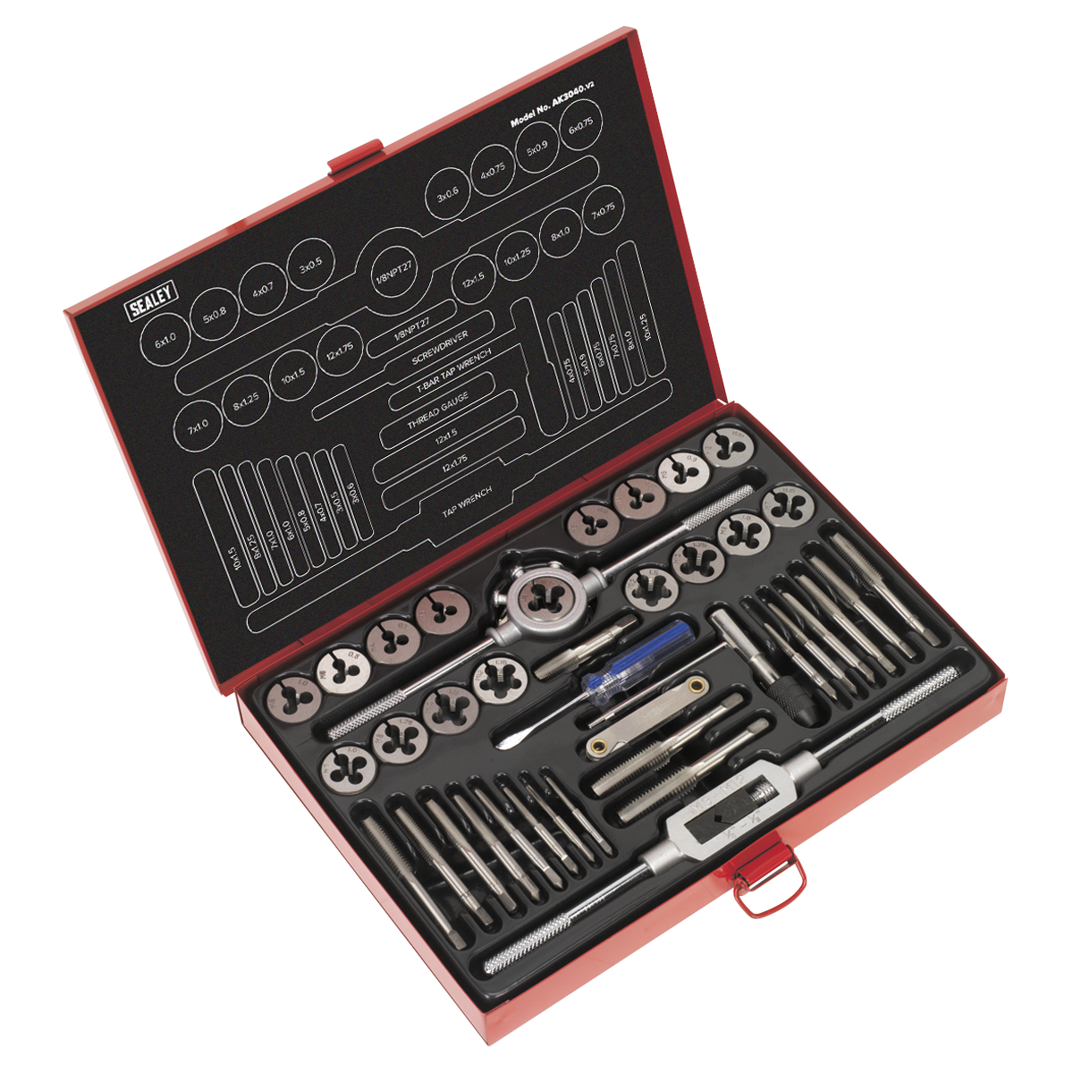 40pc Tap & Die Set Split Dies - Metric