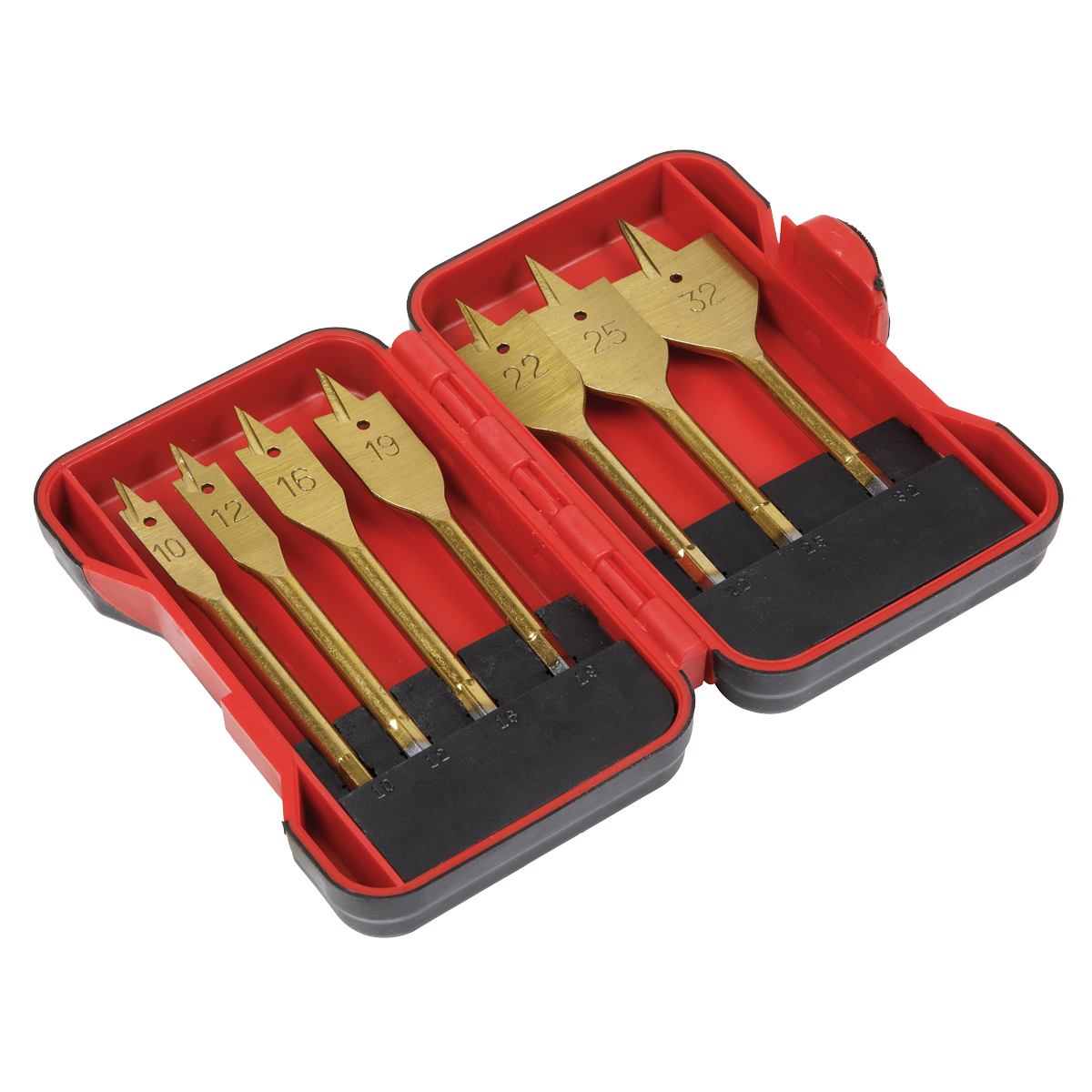 7pc 1/4"Hex Shank Flat Wood Drill Bit Set