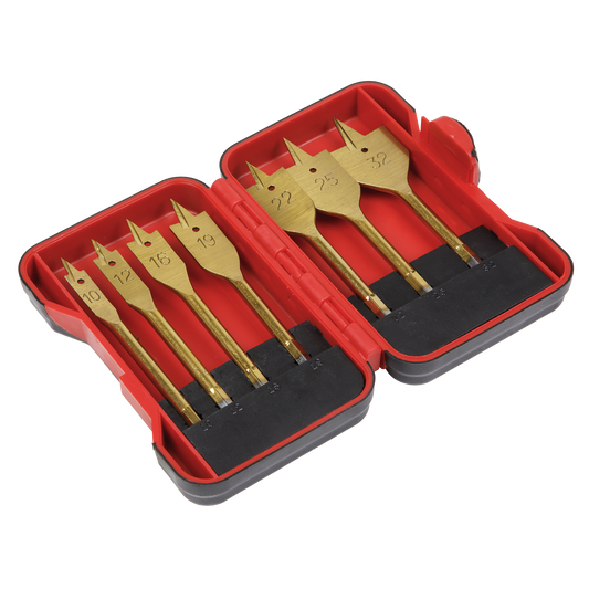 7pc 1/4"Hex Shank Flat Wood Drill Bit Set