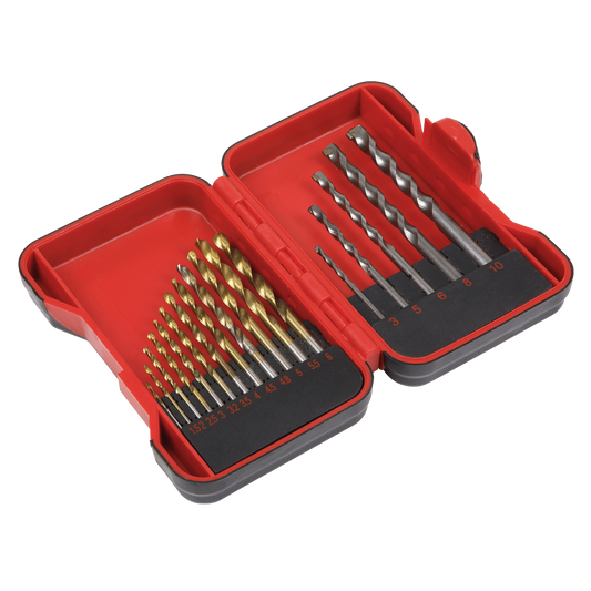 17pc HSS/Masonry Drill Bit Set