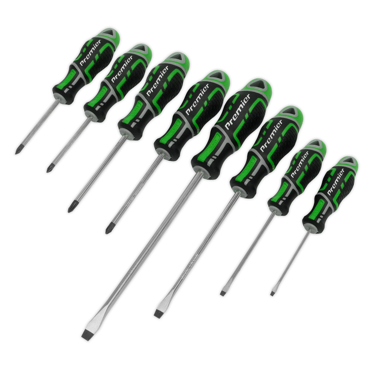 8pc GripMAX® Screwdriver Set - Hi-Vis Green