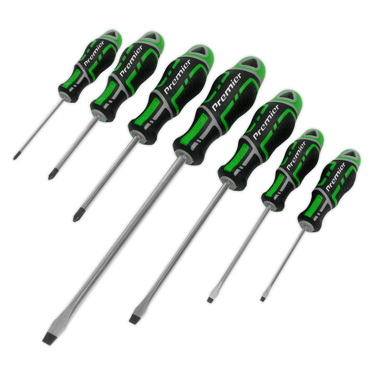 7pc GripMAX® Screwdriver Set - Hi-Vis Green