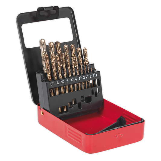 19pc HSS Cobalt Fully Ground Drill Bit Set