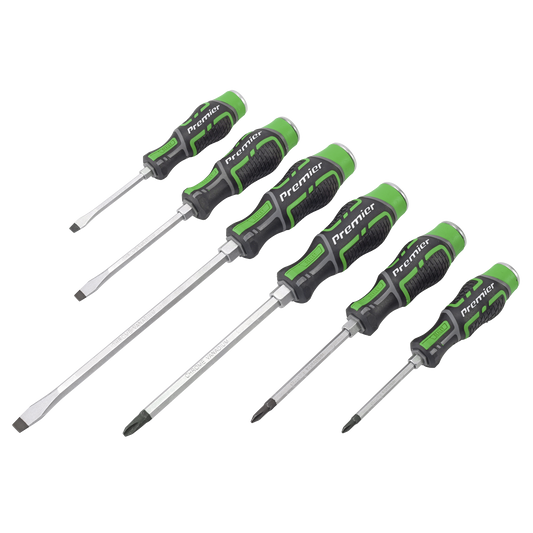 6pc Hammer-Thru Screwdriver Set Hi-Vis Green