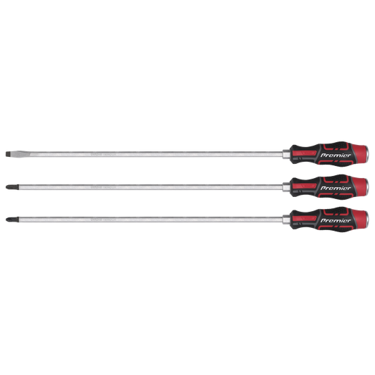 3pc 450mm Extra-Long Hammer-Thru Screwdriver Set