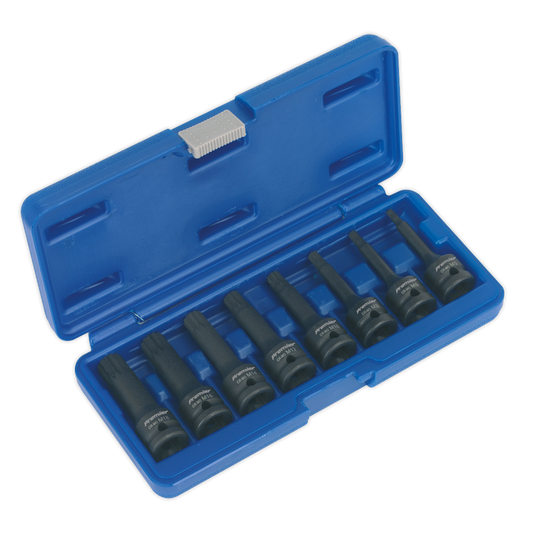 8pc 1/2"Sq Drive Impact Spline Socket Bit Set