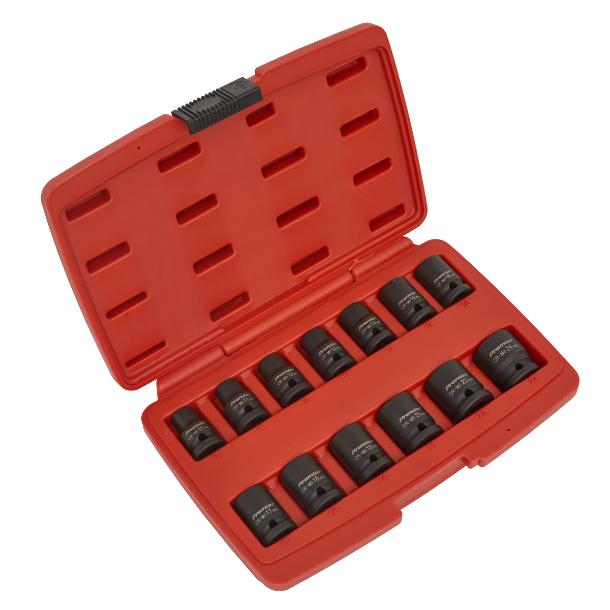 13pc 1/2"Sq Drive 12-Point Impact Socket Set