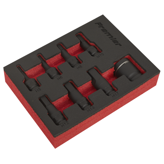 8pc 3/8"Sq Drive Hex Impact Socket Bit Set