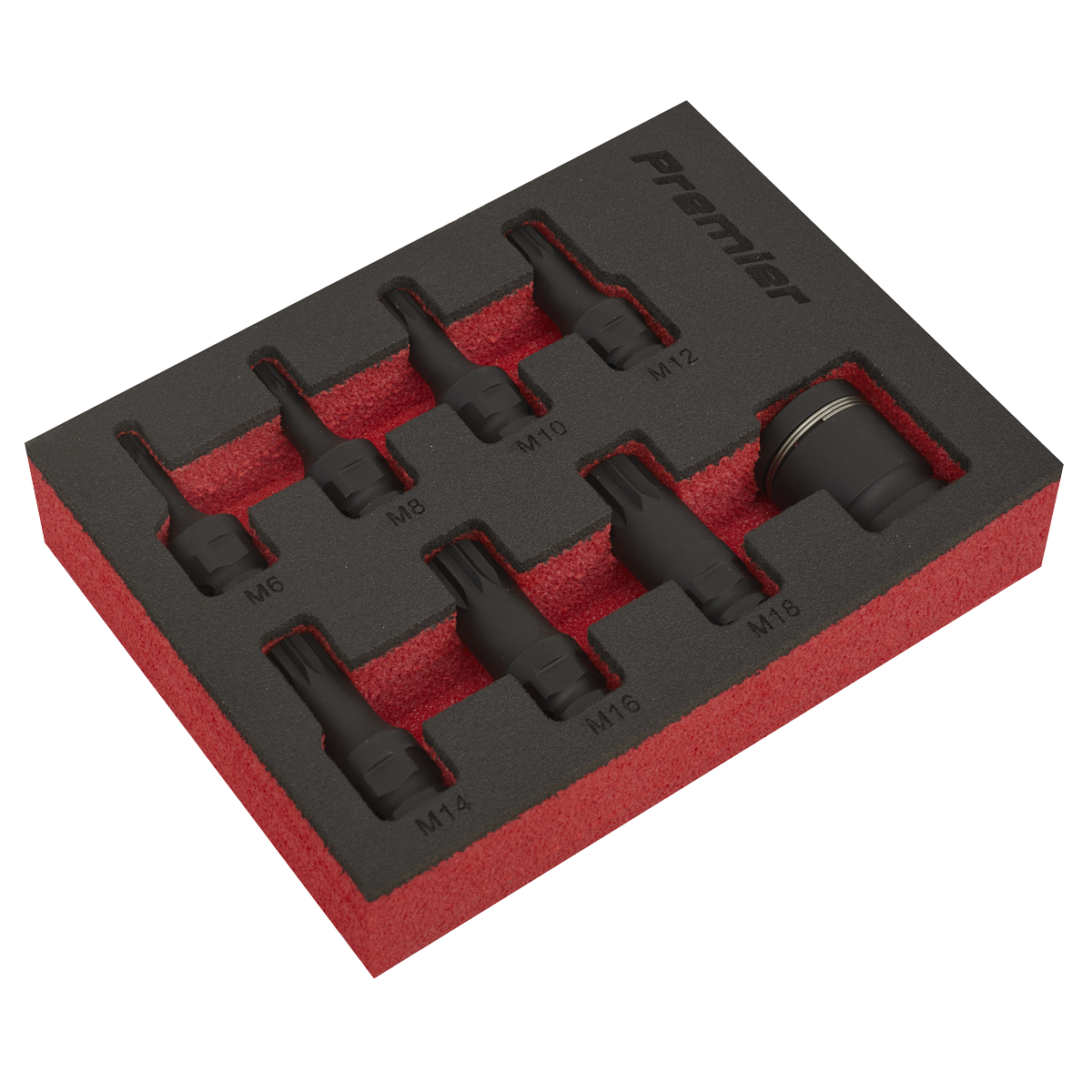 8pc 3/8"Sq Drive Spline Impact Socket Bit Set
