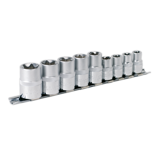 9pc 3/8" & 1/2"Sq Drive TRX-Star* Socket Set - E10-E14 & E16-E24