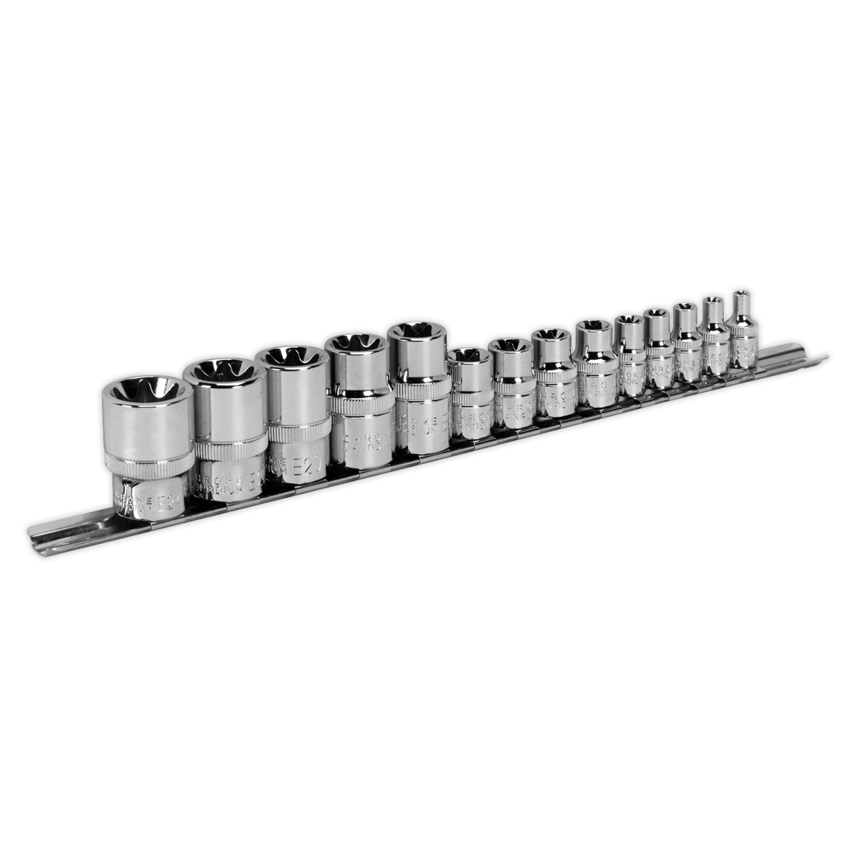 14pc 1/4", 3/8" & 1/2"Sq Drive TRX-Star* Socket Set - E4-E24