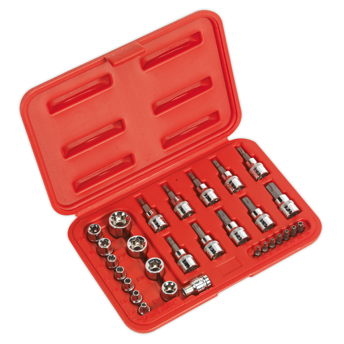 29pc 1/4" & 3/8"Sq Drive TRX-Star* Socket & Security Bit Set