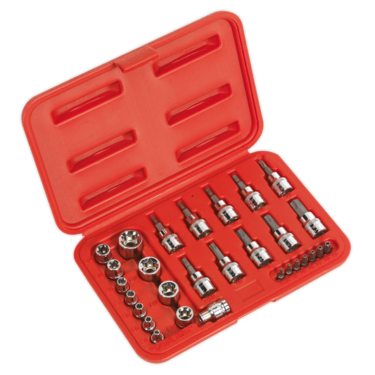 29pc 1/4" & 3/8"Sq Drive TRX-Star* Socket & Security Bit Set