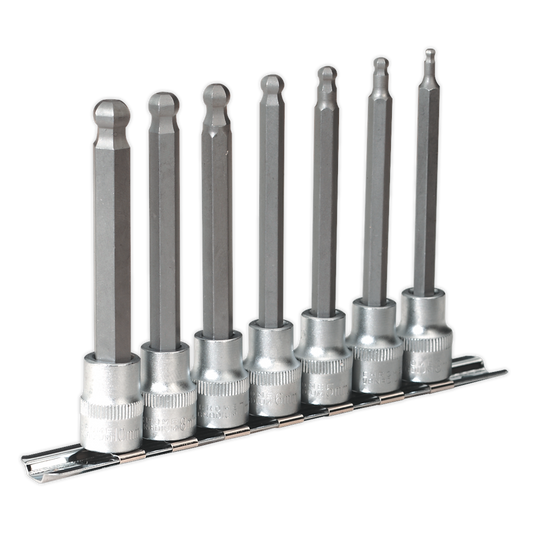 7pc 3/8"Sq Drive Ball-End Hex Socket Bit Set