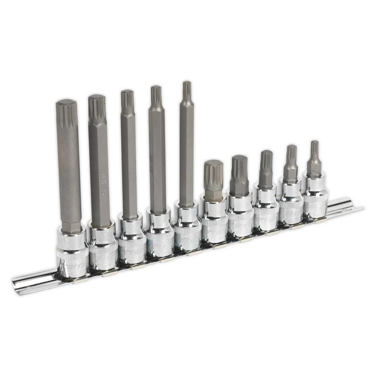 10pc 3/8"Sq Drive Spline Socket Bit Set