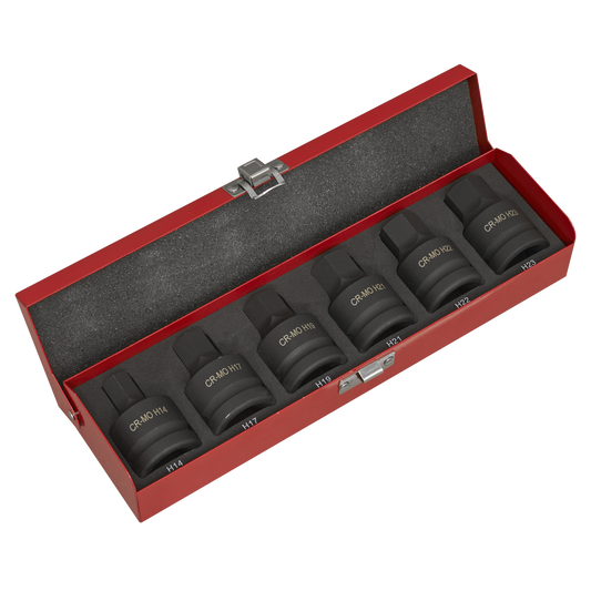 6pc 3/4"Sq Drive Impact Hex Socket Bit Set