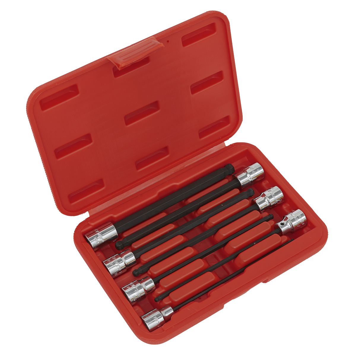 7pc 3/8"Sq Drive Ball-End Hex Socket Bit Set