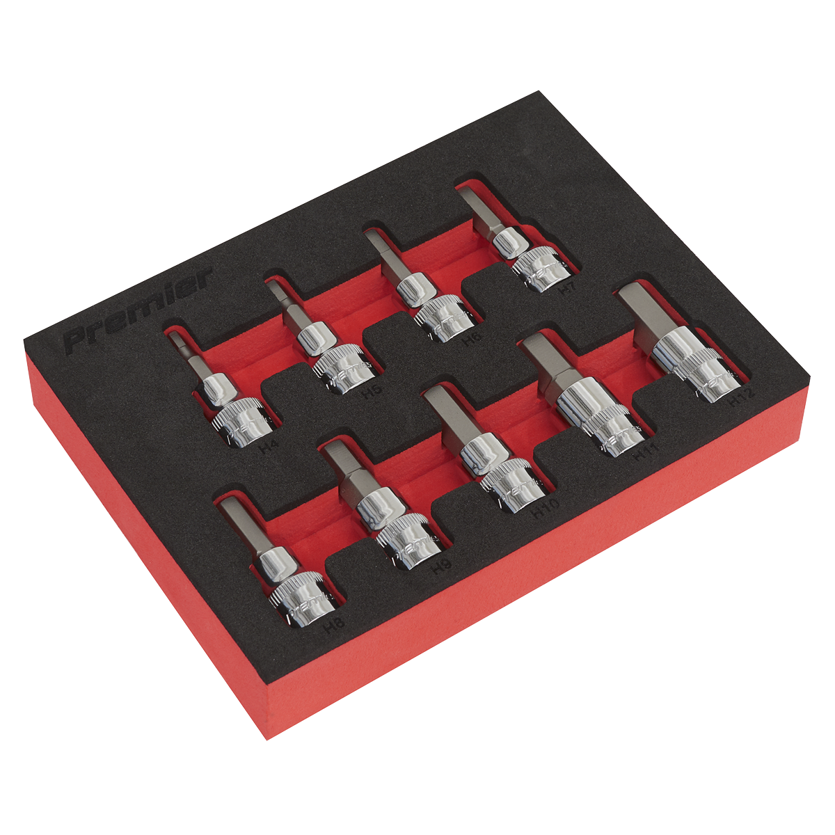 9pc 3/8"Sq Drive Hex Socket Bit Set - Metric