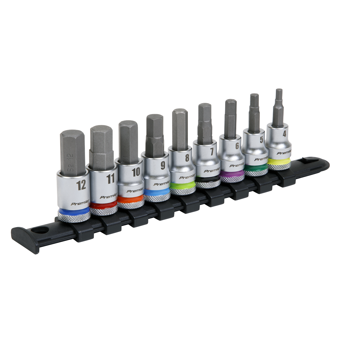 9pc 3/8"Sq Drive Hex Socket Bit Set - Platinum