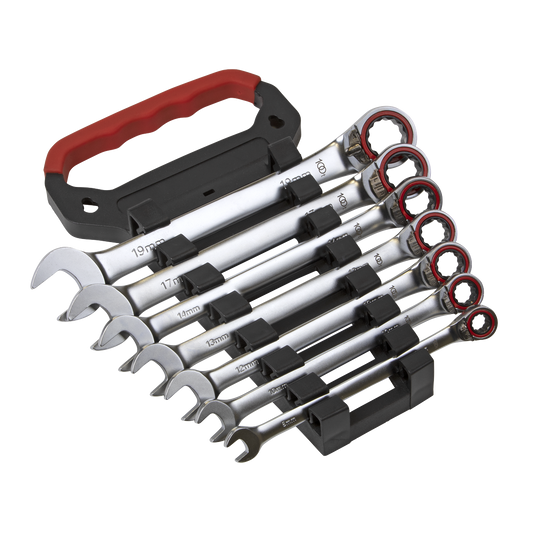 7pc Reversible Combination Ratchet Spanner Set - Platinum Series