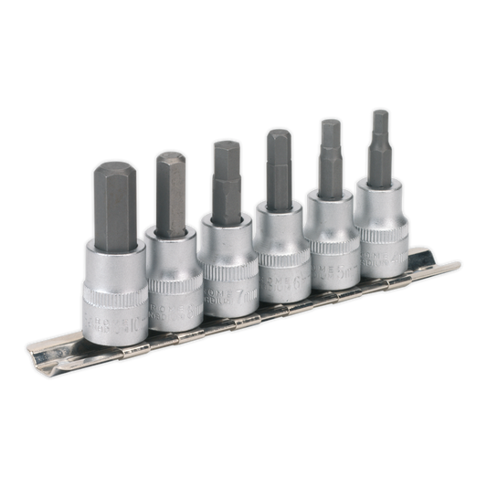 6pc 3/8"Sq Drive Hex Key Socket Bit Set