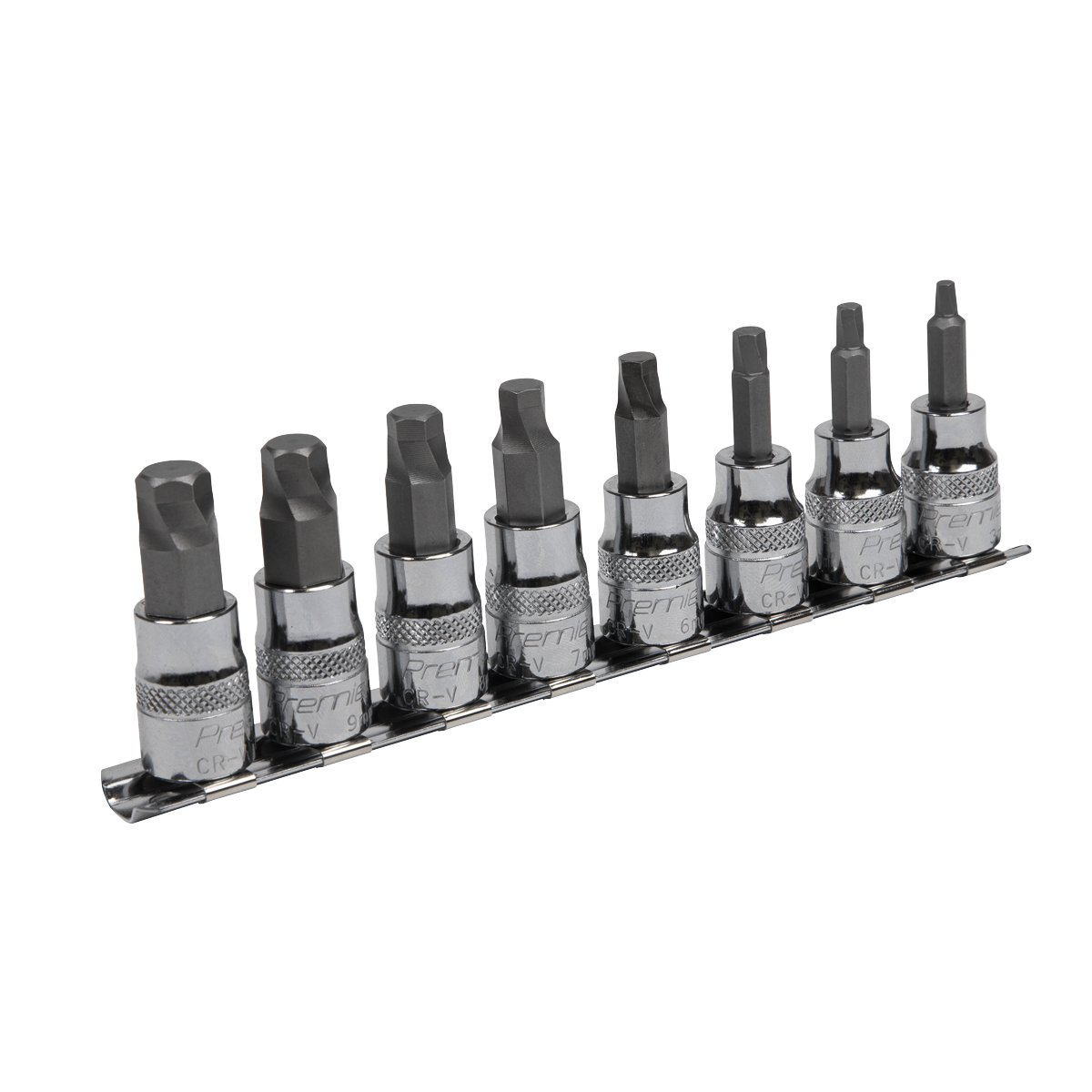 8pc 3/8"Sq Drive Lock-On™ Hex Socket Bit Set