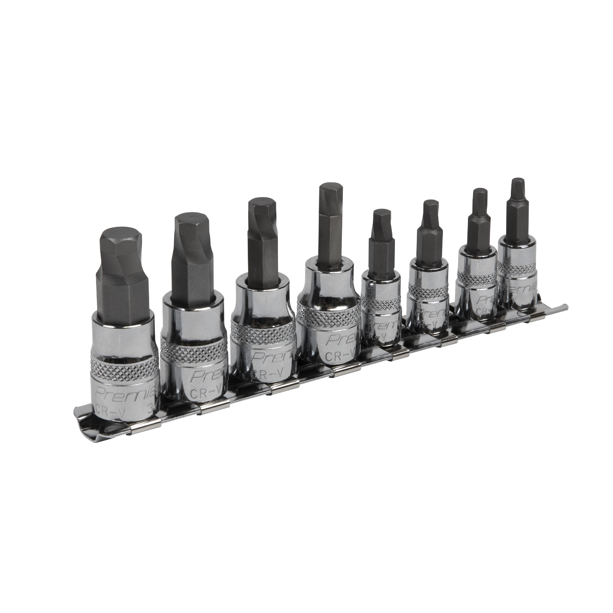 8pc 1/4" & 3/8"Sq Drive Lock-On™ Hex Socket Bit Set - Imperial
