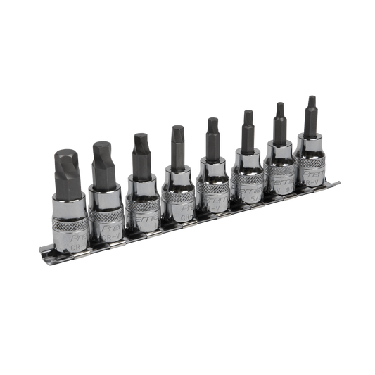 8pc 3/8"Sq Drive Lock-On™ Hex Socket Bit Set - Imperial